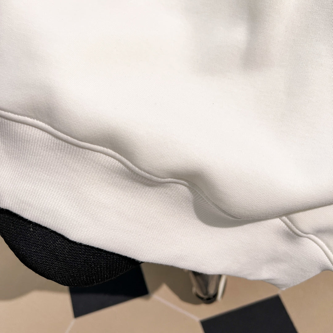Plush Version-Striped multi-panel splicing crew neck sweatshirt