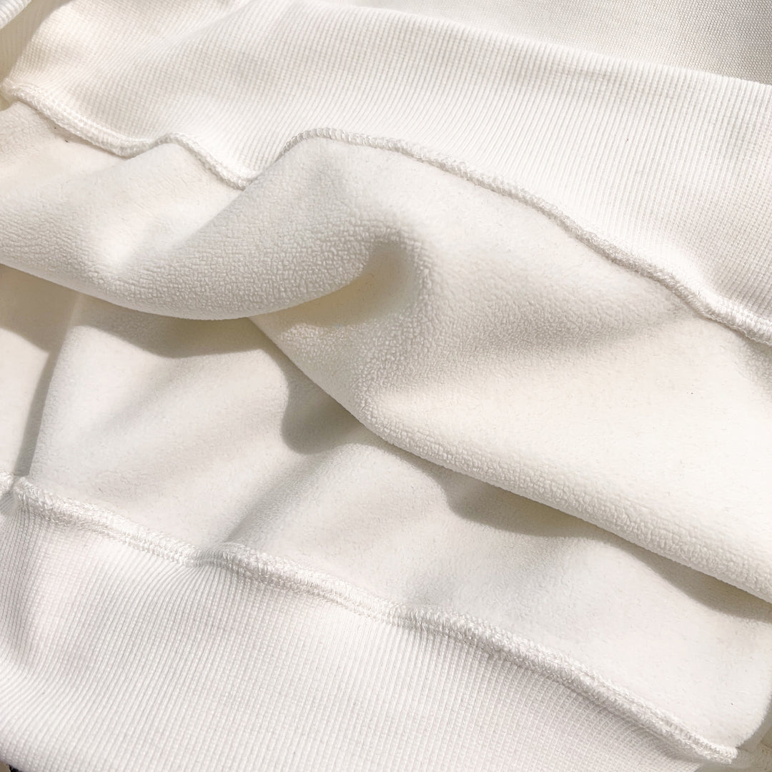 Plush Version-Striped multi-panel splicing crew neck sweatshirt