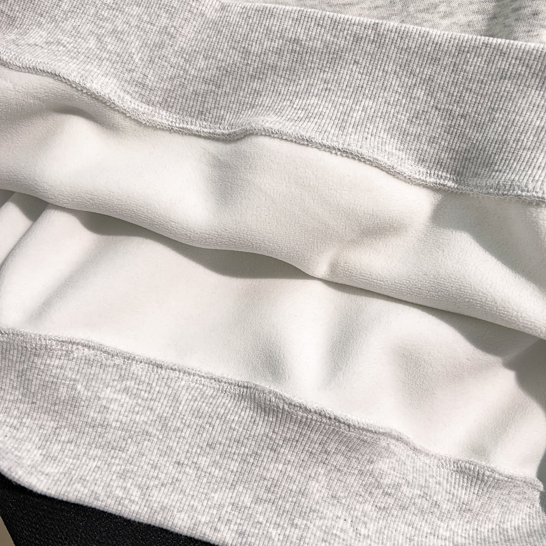Plush Version-Two-color multi-panel splicing crewneck sweatshirt