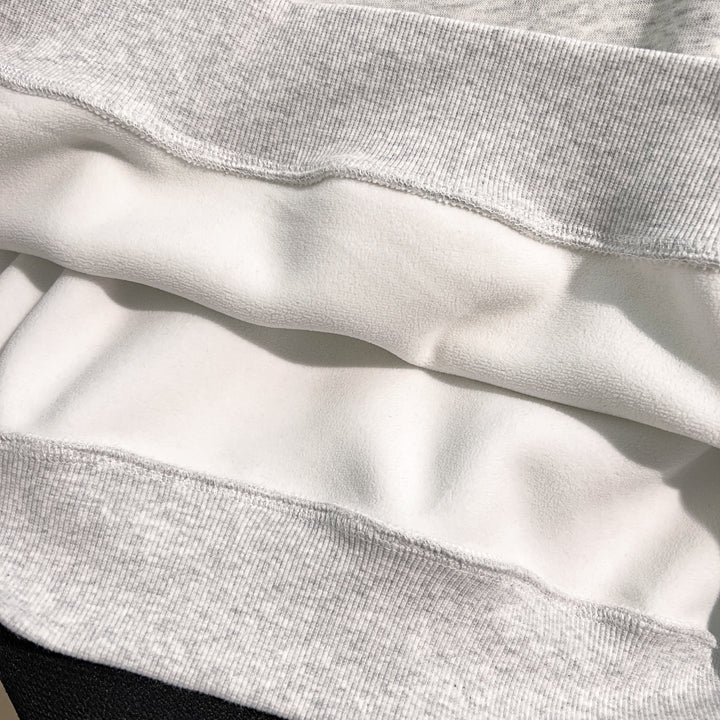 Plush Version-Two-color multi-panel splicing crewneck sweatshirt