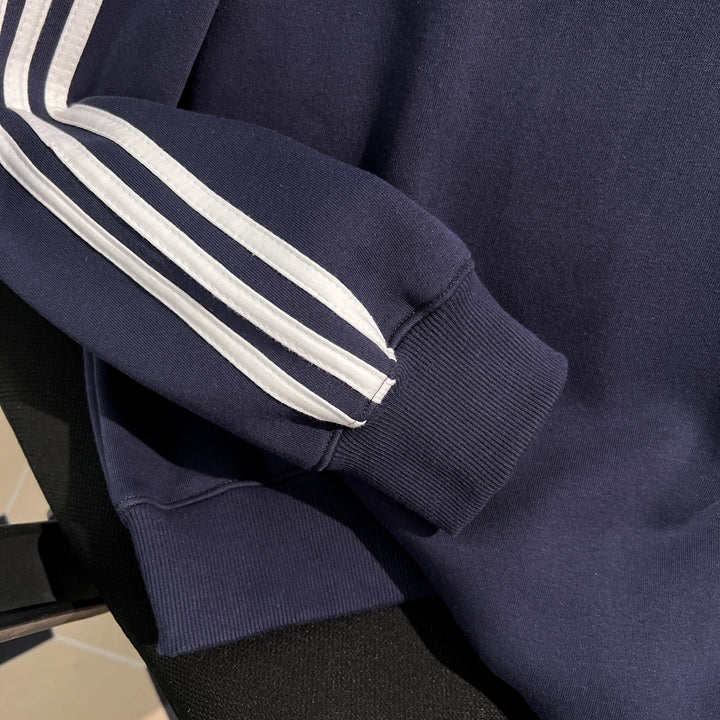 Plush Version-Three-stripe crewneck sweatshirt