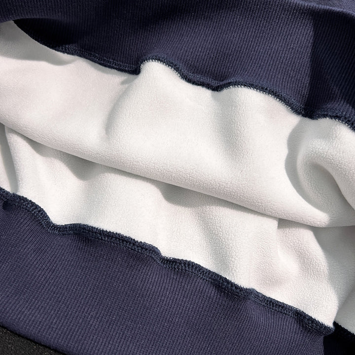 Plush Version-Three-stripe crewneck sweatshirt