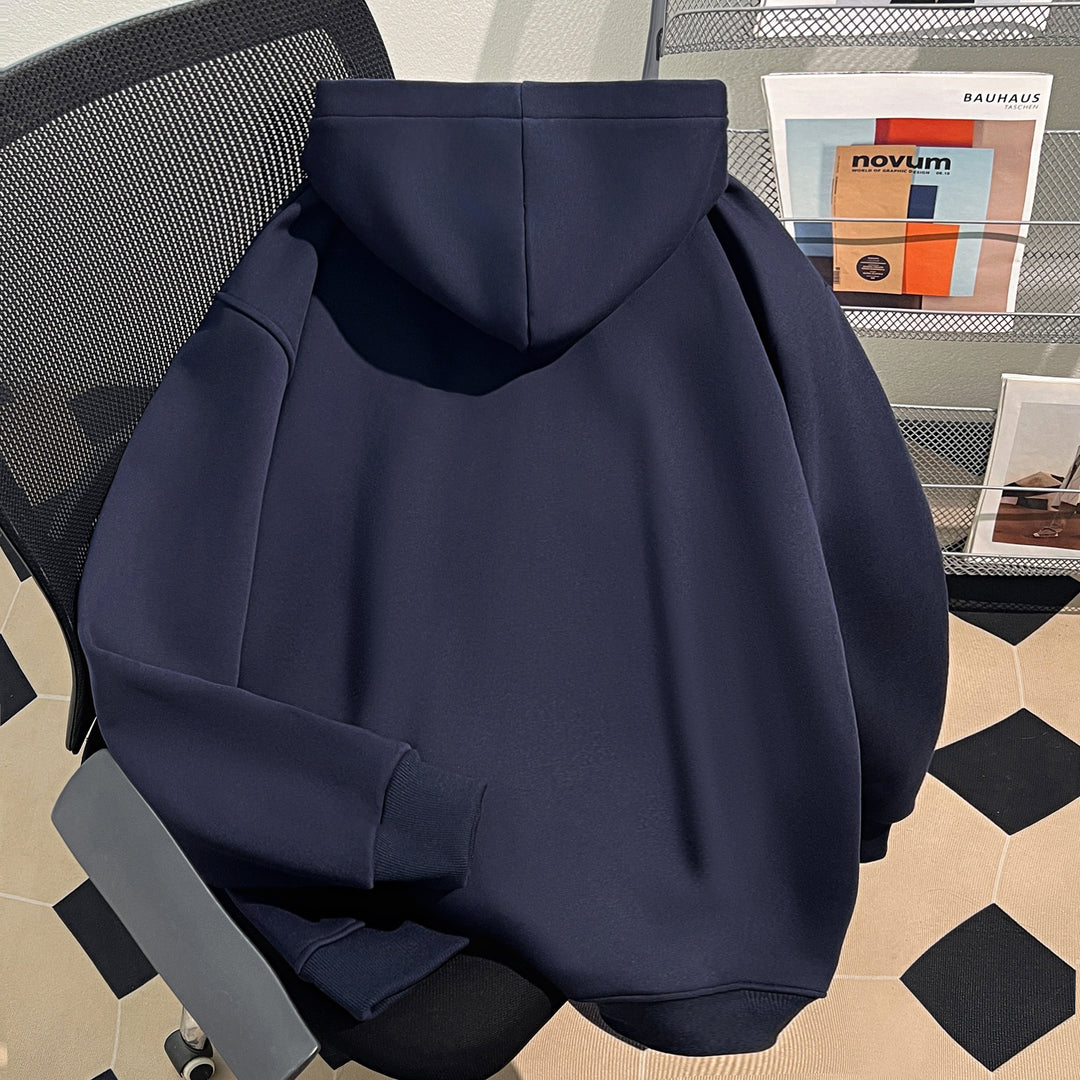 Plush Version-Checkerboard Hoodie with Zip-Up