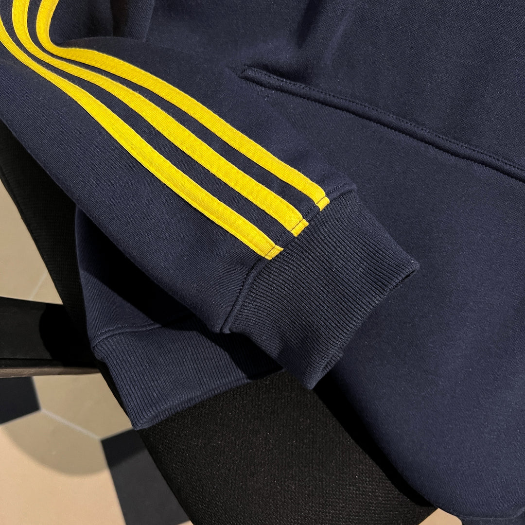 Plush Version-Striped Patchwork Hoodie (without drawstrings)