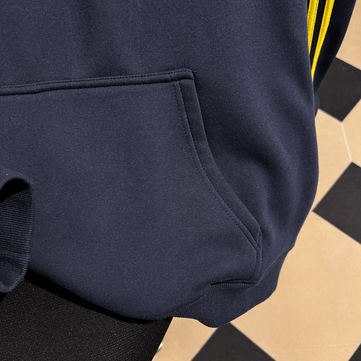 Plush Version-Striped Patchwork Hoodie (without drawstrings)