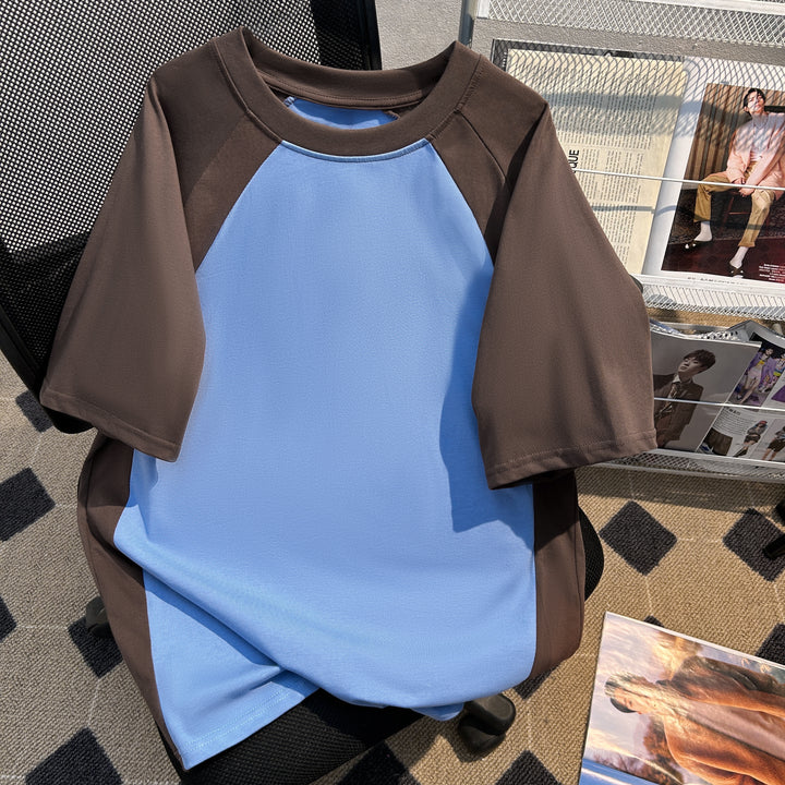 220G Patchwork short-sleeved T-shirt