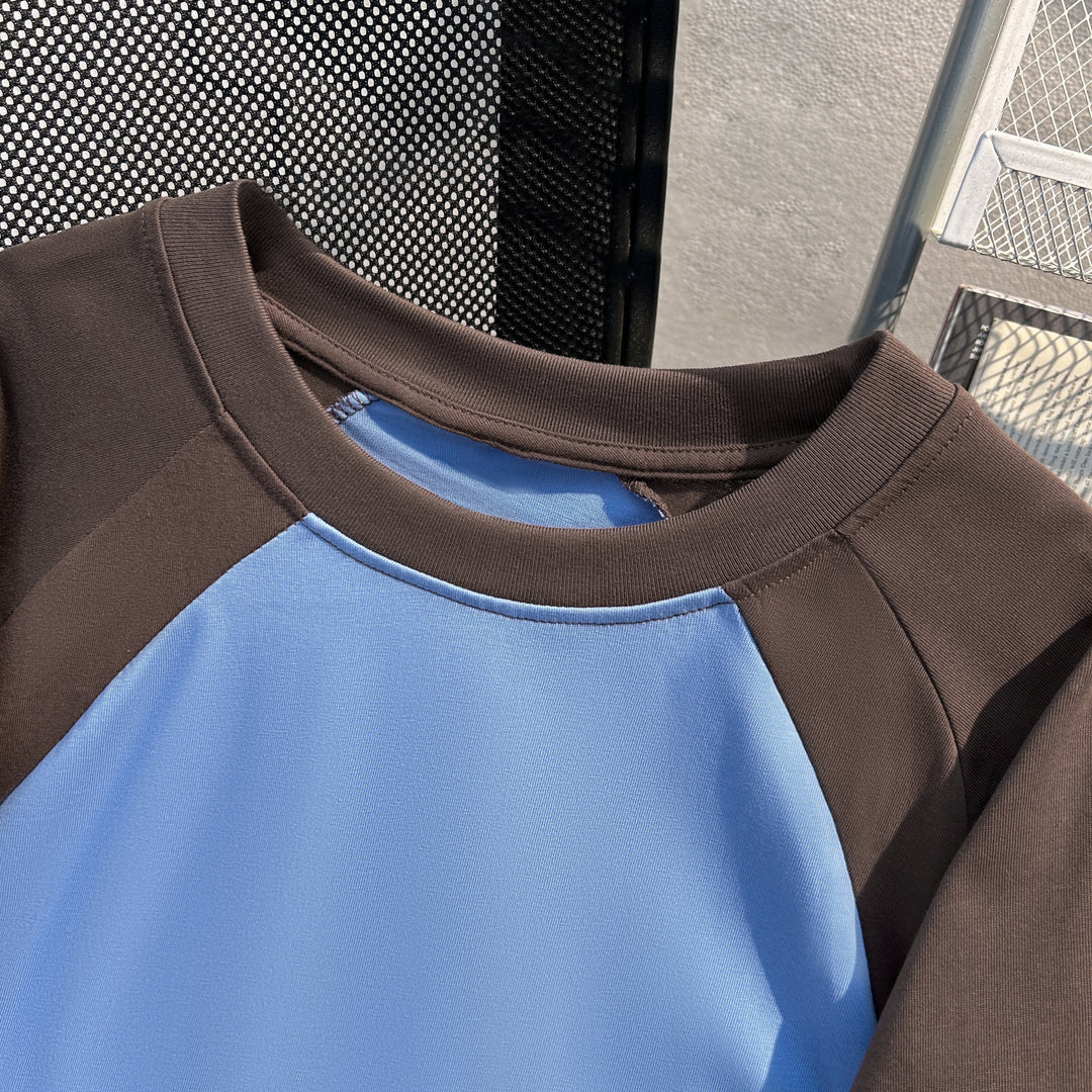 220G Patchwork short-sleeved T-shirt