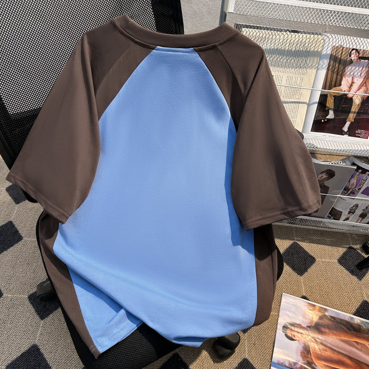 220G Patchwork short-sleeved T-shirt