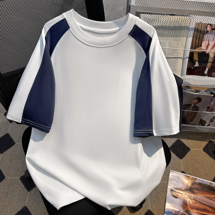 220G Patchwork short-sleeved T-shirt