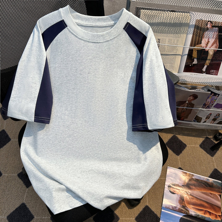 220G Patchwork short-sleeved T-shirt