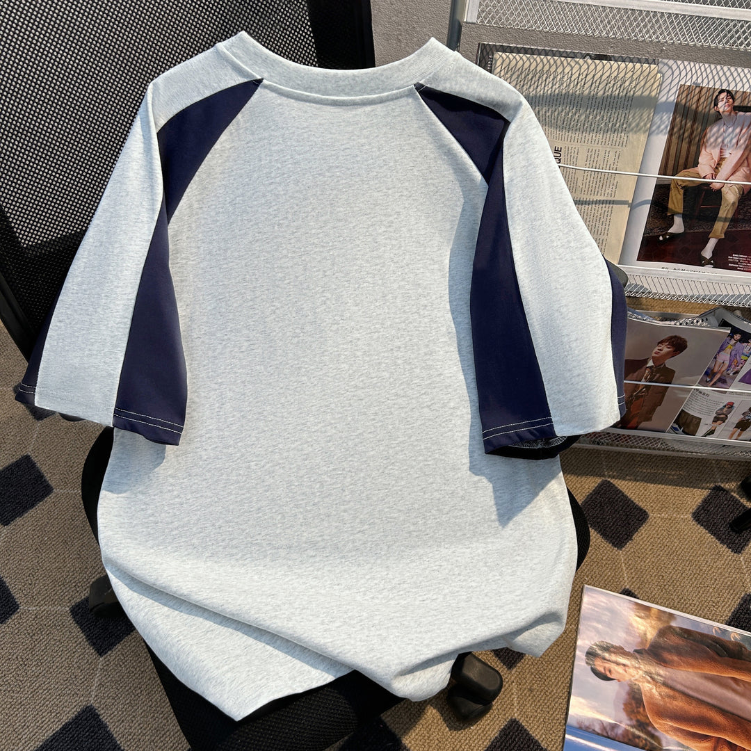 220G Patchwork short-sleeved T-shirt