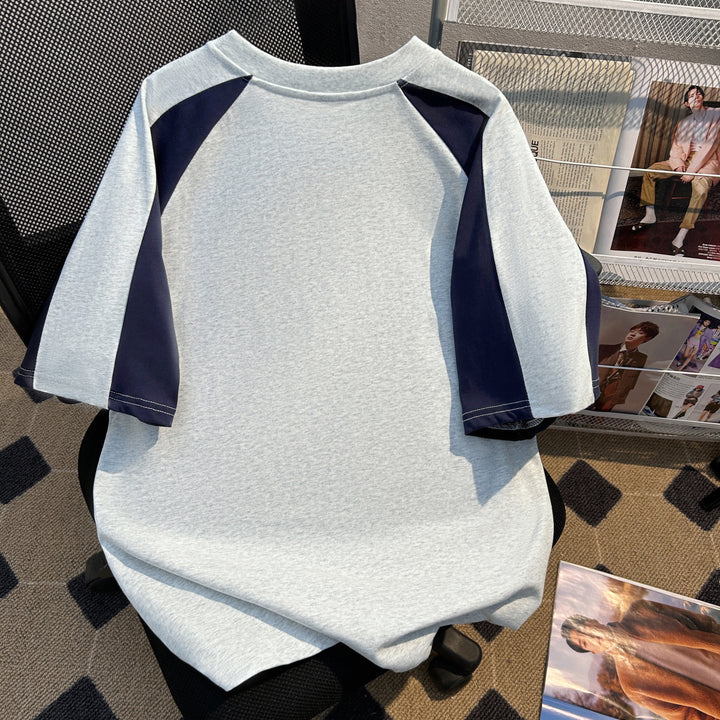 220G Patchwork short-sleeved T-shirt