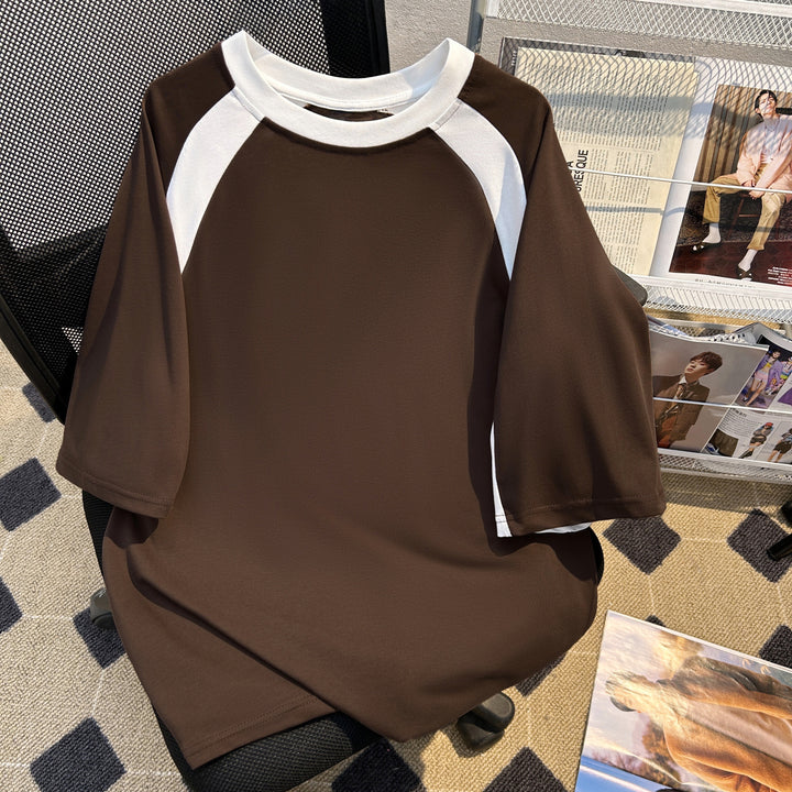 220G Patchwork short-sleeved T-shirt