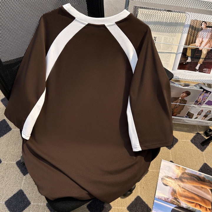220G Patchwork short-sleeved T-shirt