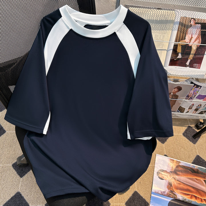 220G Patchwork short-sleeved T-shirt