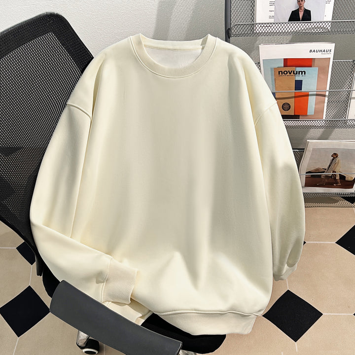 Thin Version-Plain Crew neck pullover sweatshirt