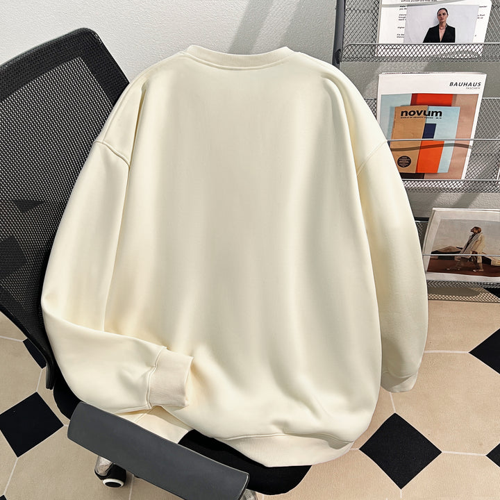 Thin Version-Plain Crew neck pullover sweatshirt