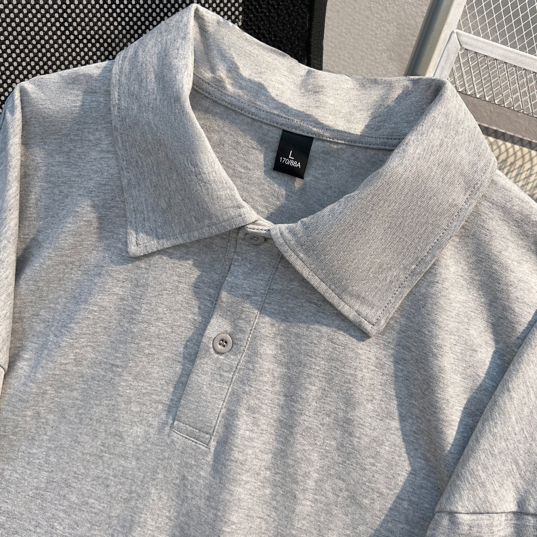 Pure color Short Polo shirt