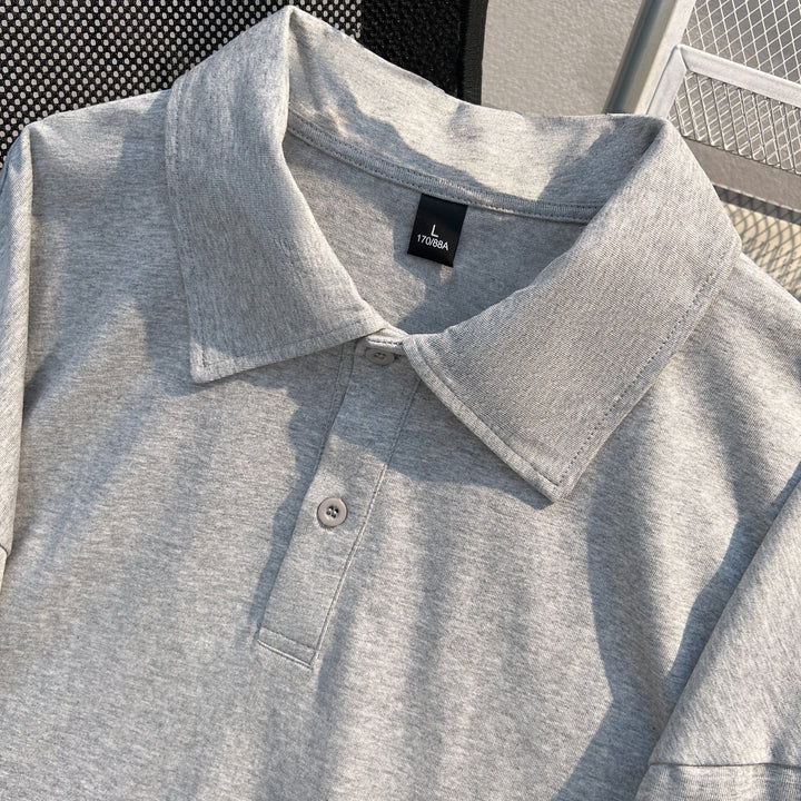 Pure color Short Polo shirt