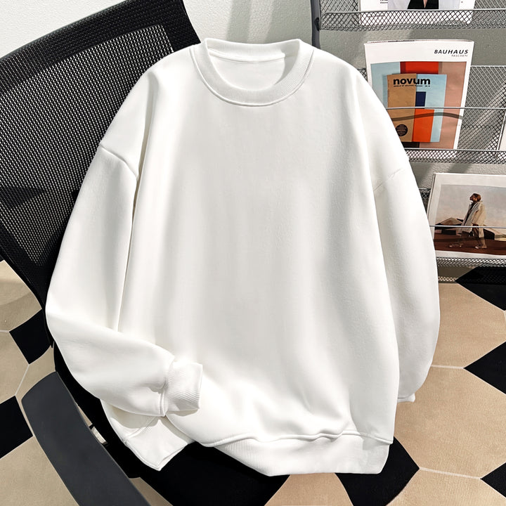 Thin Version-Plain Crew neck pullover sweatshirt