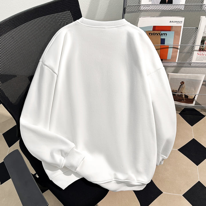 Thin Version-Plain Crew neck pullover sweatshirt