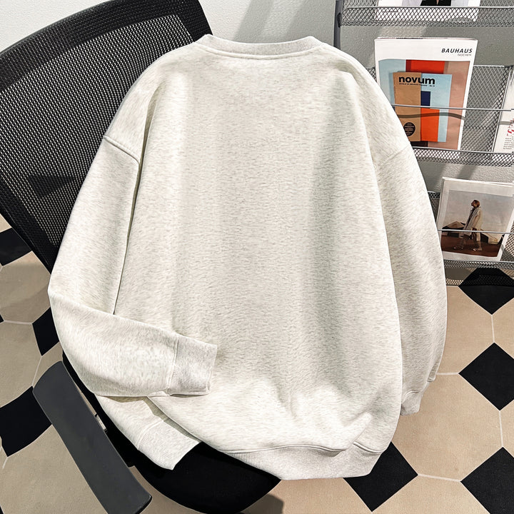 Thin Version-Plain Crew neck pullover sweatshirt
