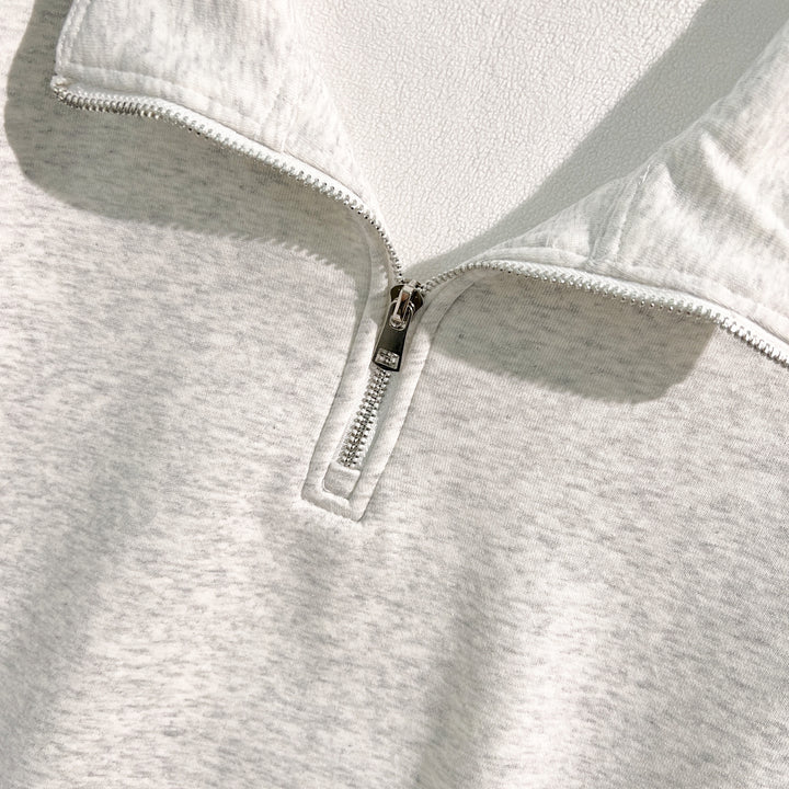 Thin Version-Plain Polo Sweatshirt with Half-Zip