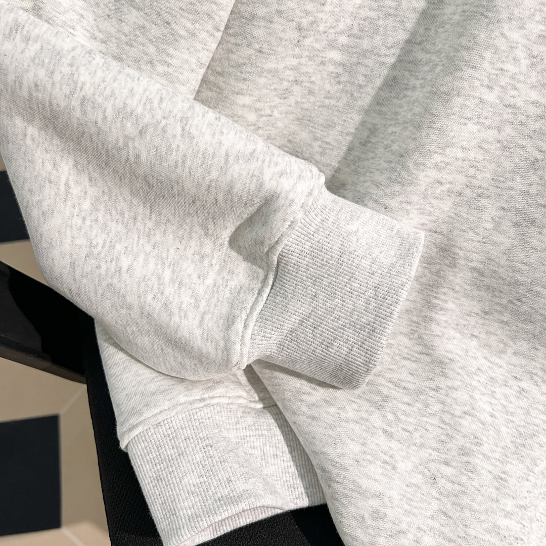 Thin Version-Plain Polo Sweatshirt with Half-Zip