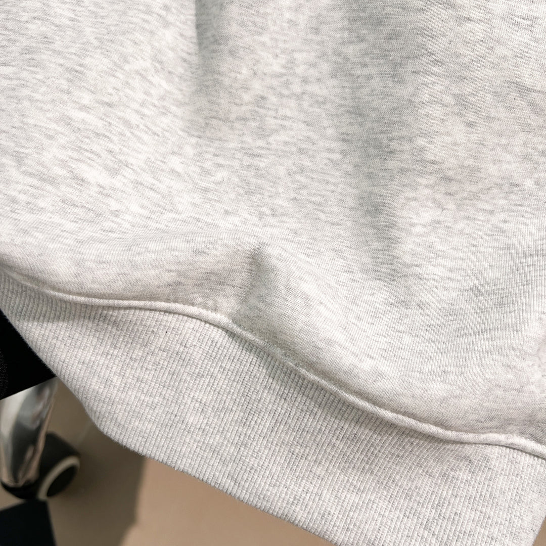 Thin Version-Plain Polo Sweatshirt with Half-Zip
