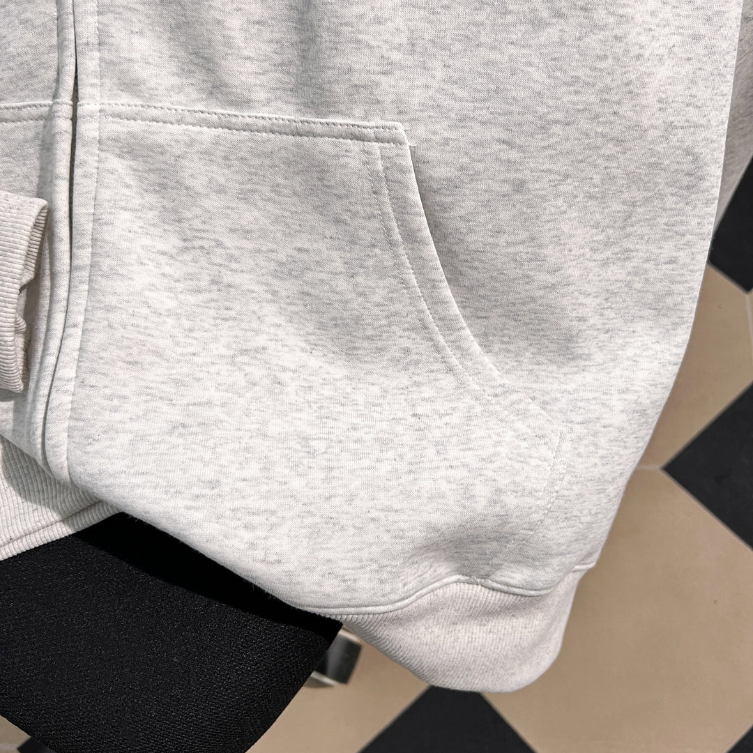 Plush Version-Patchwork Zip-Up Hoodie