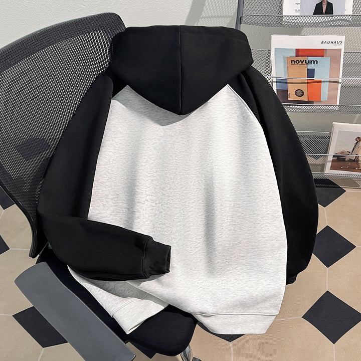 Plush Version-Patchwork Zip-Up Hoodie