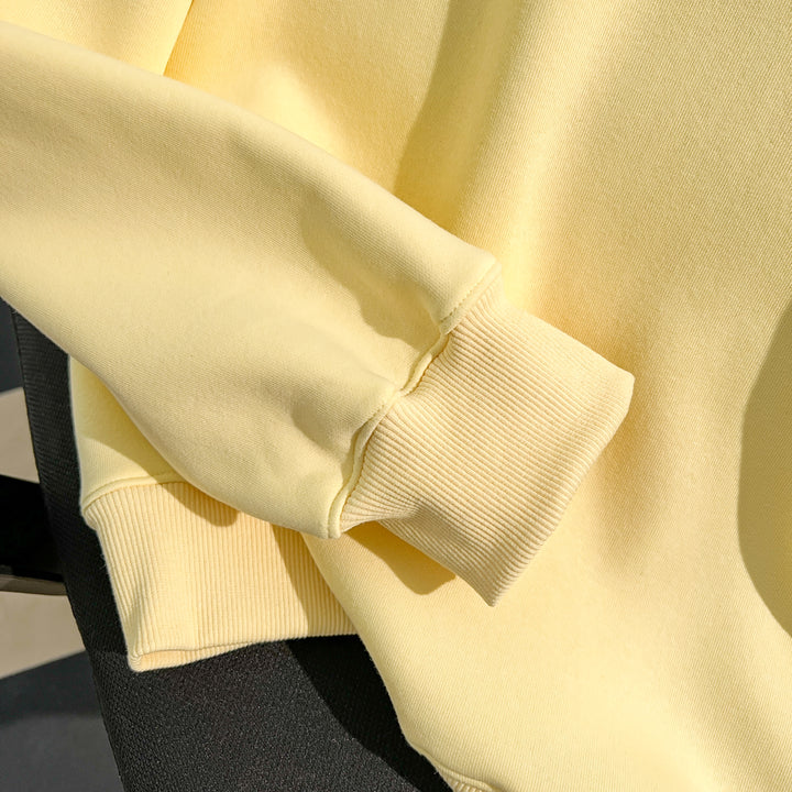 Thin Version-Plain Crew neck pullover sweatshirt