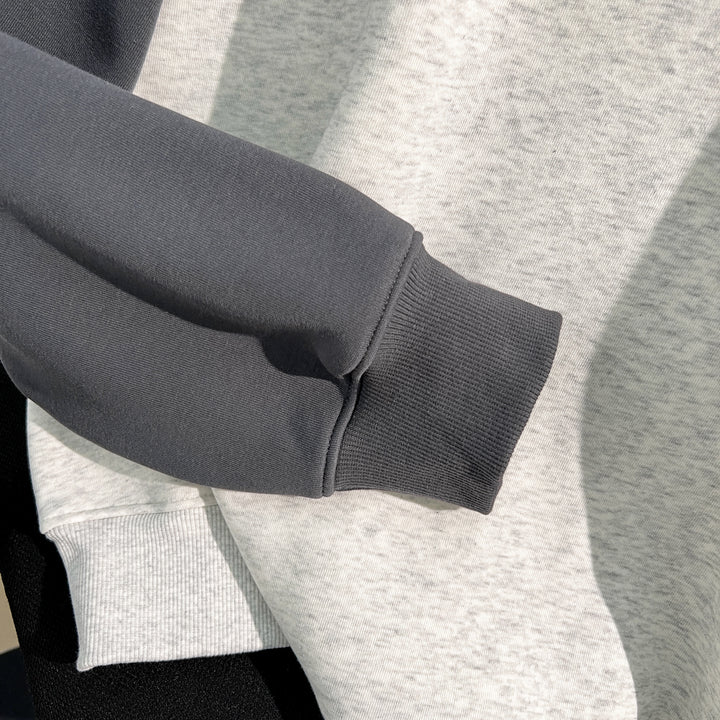 Plush Version-Raglan sleeve Crew neck pullover sweatshirt