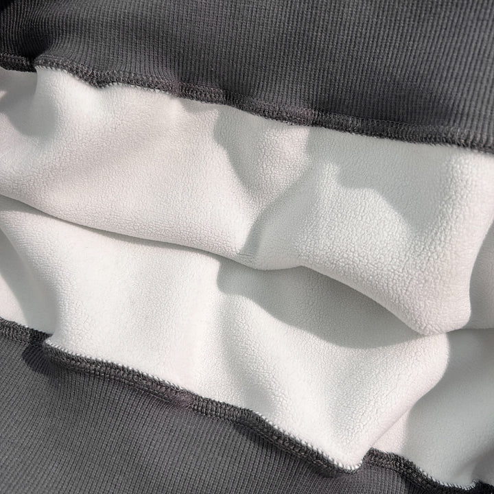 Plush Version-Three-color splicing crew neck sweatshirt