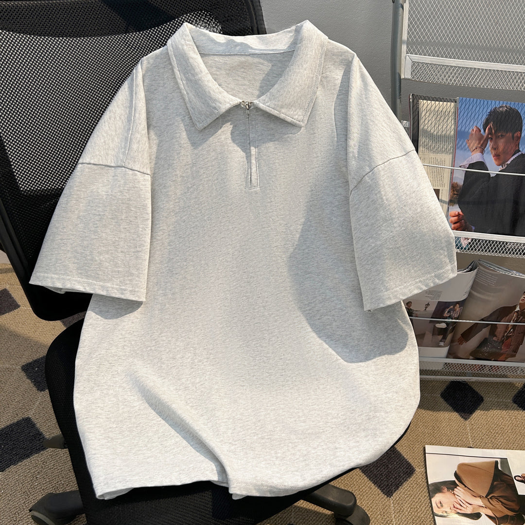 Pure color Short Polo shirt