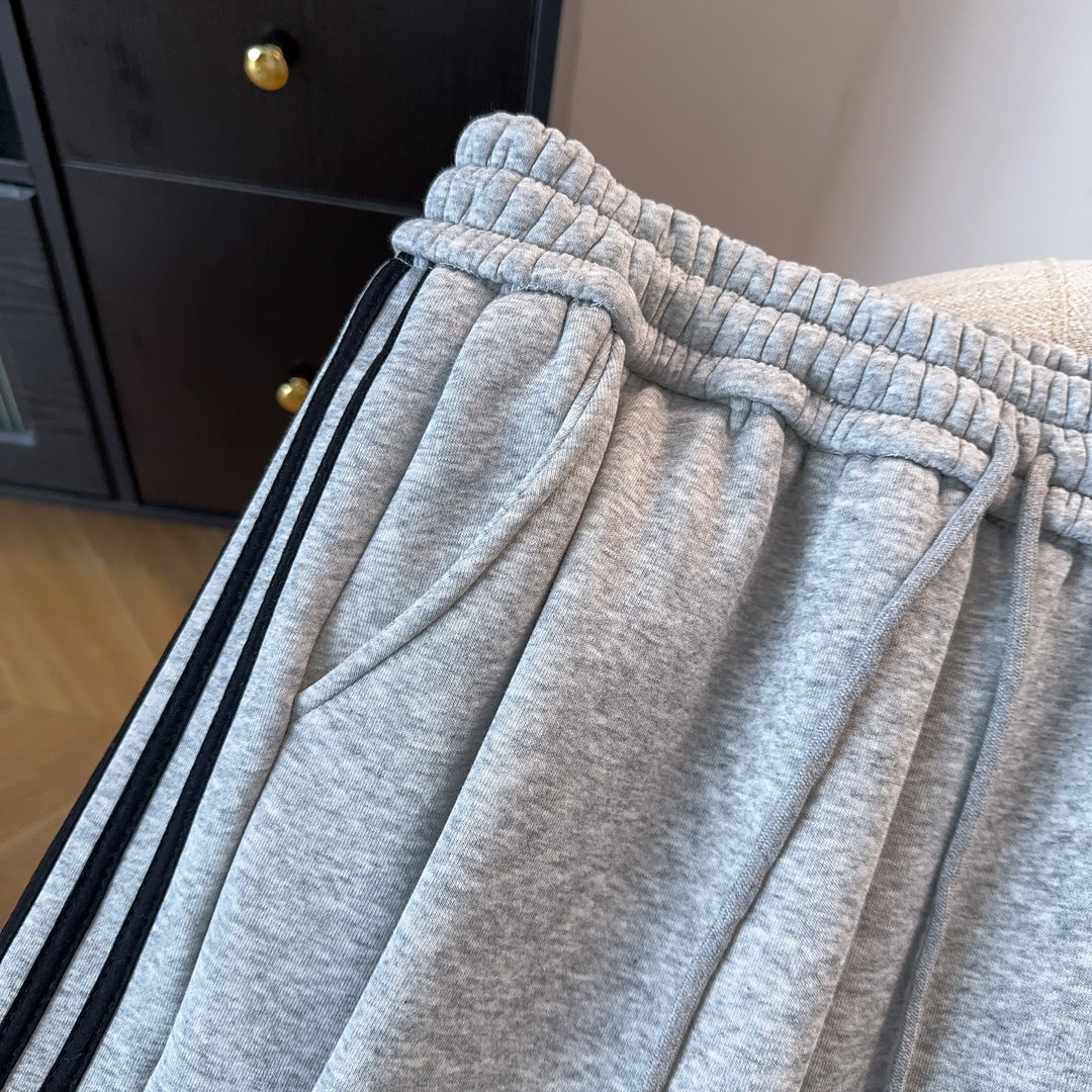 Three-Stripe Straight-Leg Pants