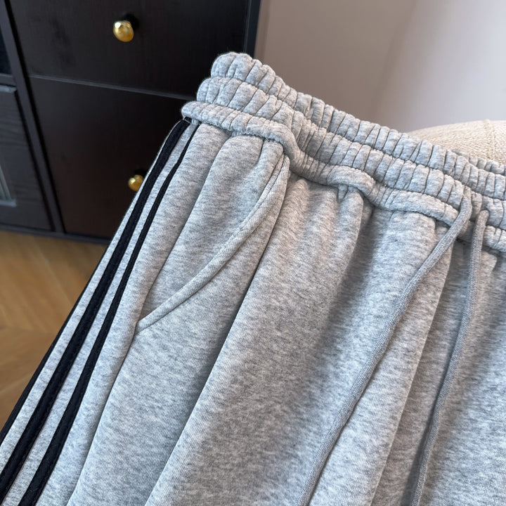 Three-Stripe Straight-Leg Pants