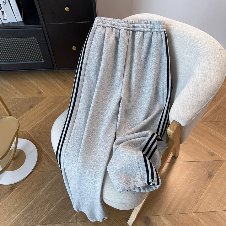 Three-Stripe Straight-Leg Pants