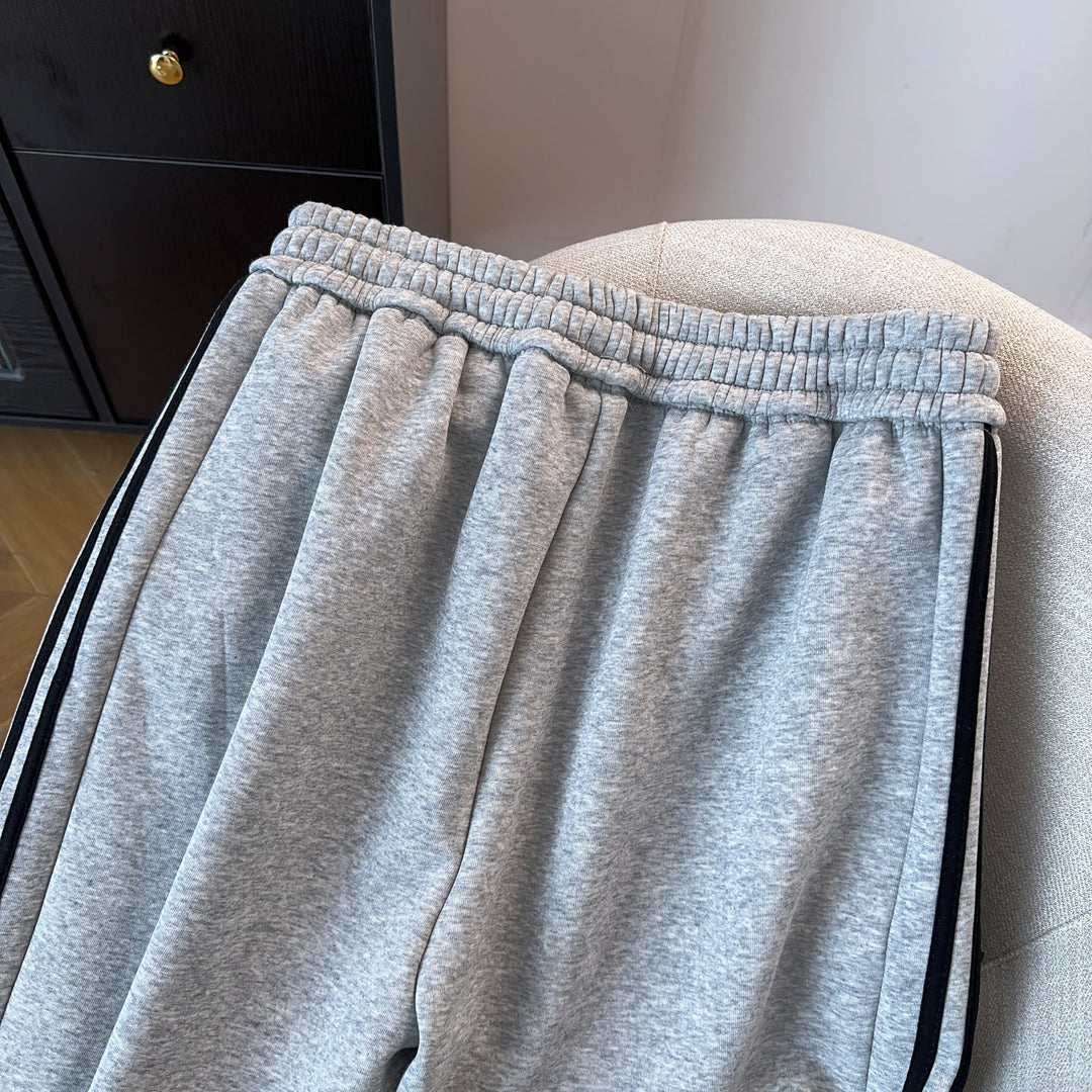 Three-Stripe Straight-Leg Pants