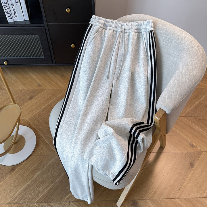 Three-Stripe Straight-Leg Pants