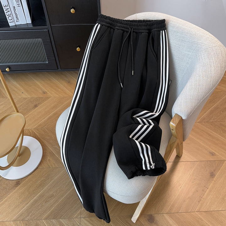 Three-Stripe Straight-Leg Pants