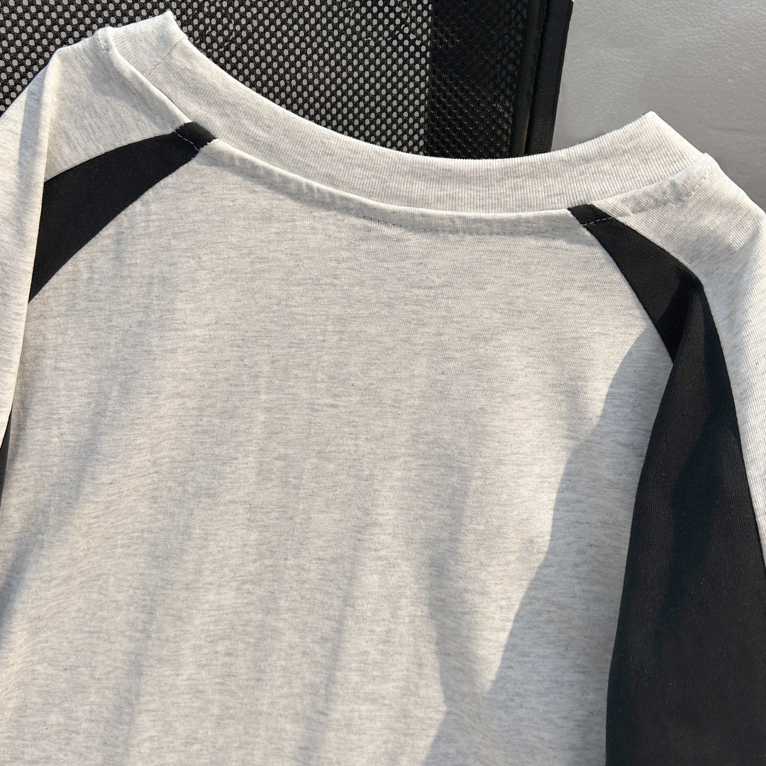 220G Patchwork short-sleeved T-shirt