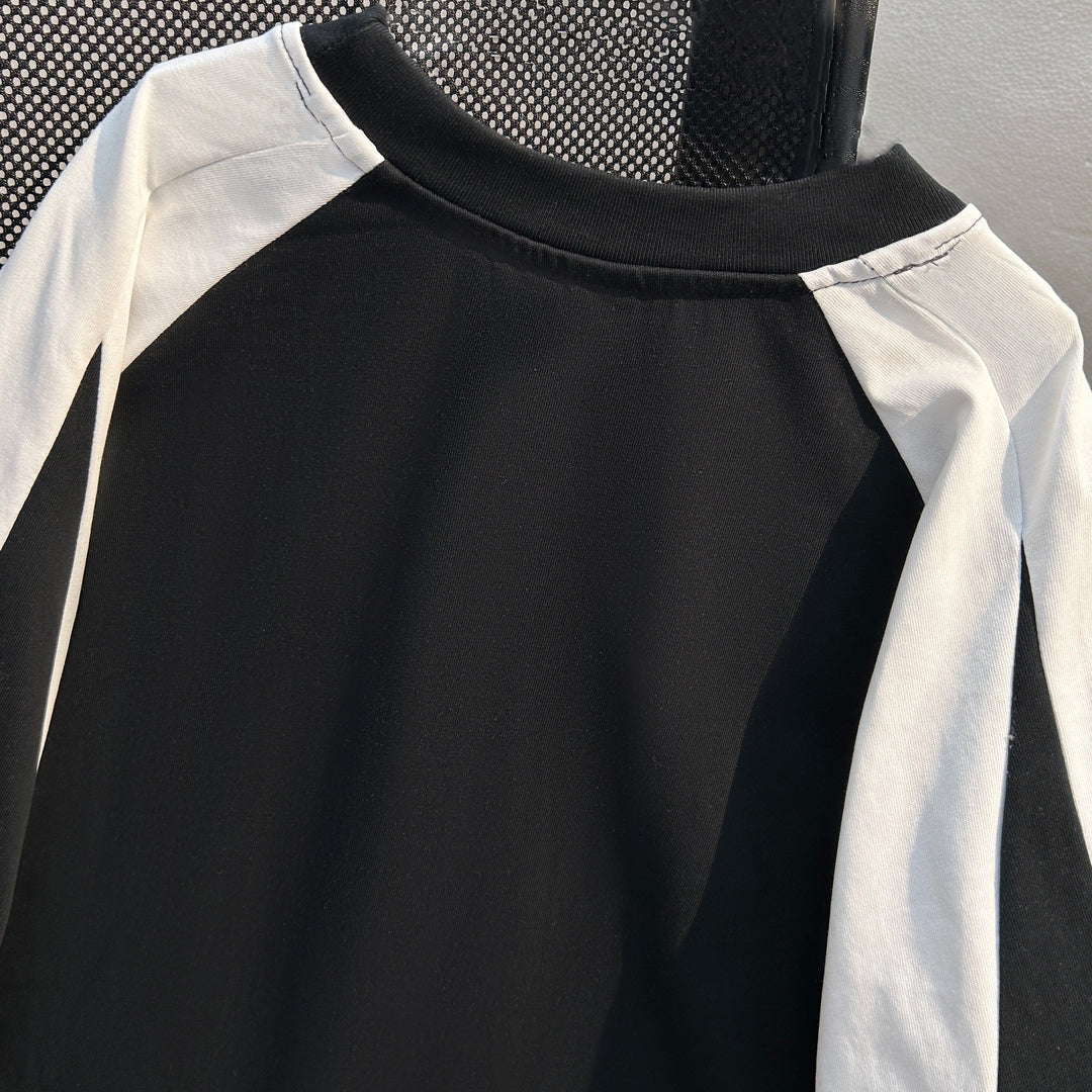 260G Patchwork short-sleeved T-shirt