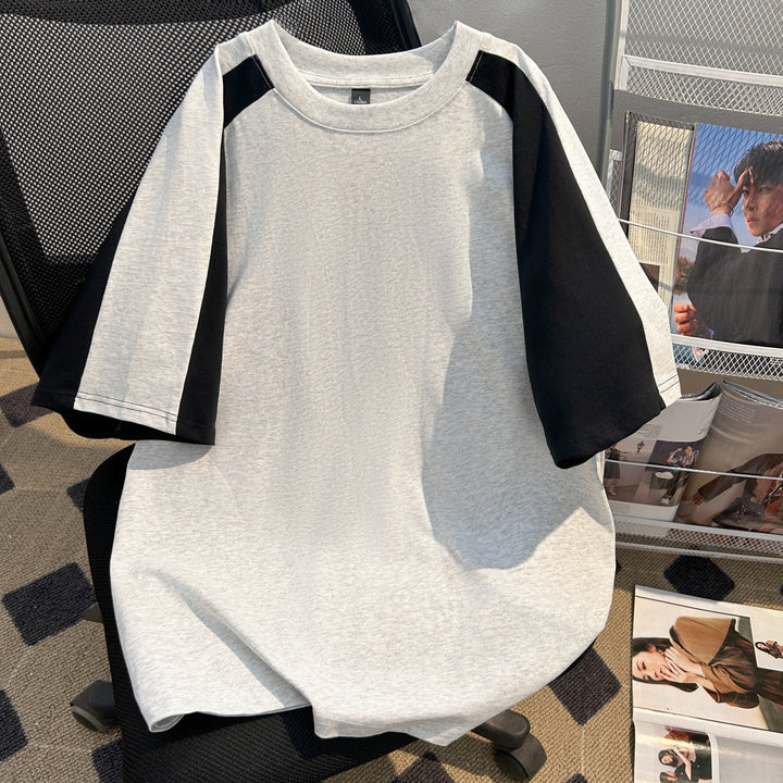 220G Patchwork short-sleeved T-shirt