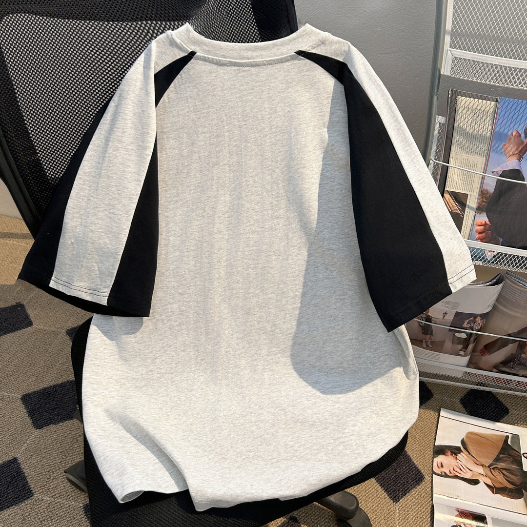 220G Patchwork short-sleeved T-shirt