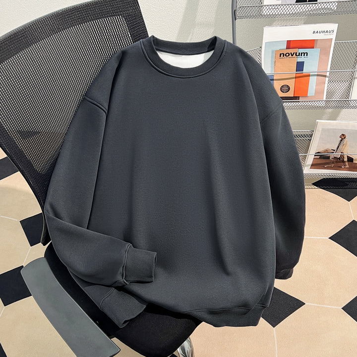 Thin Version-Plain Crew neck pullover sweatshirt