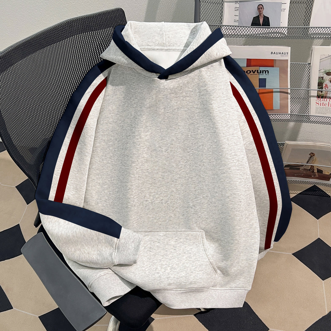 Thin Version-Three-Color Patchwork Hoodie (without drawstrings)