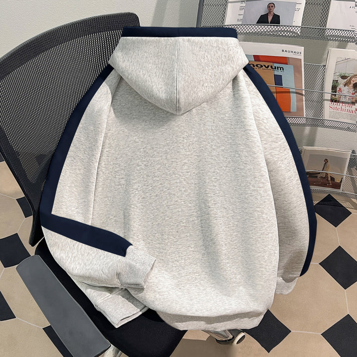 Thin Version-Three-Color Patchwork Hoodie (without drawstrings)