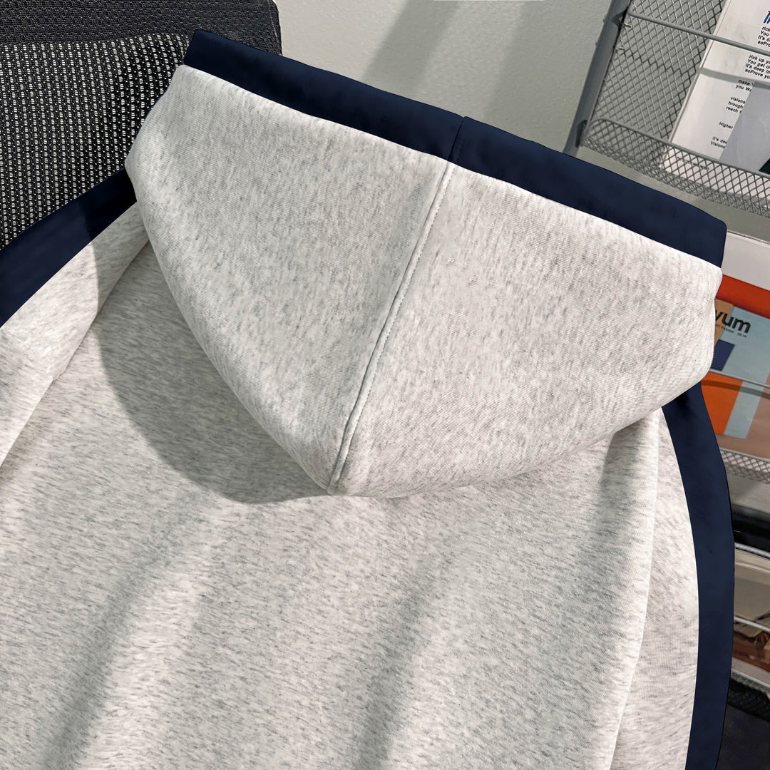 Thin Version-Three-Color Patchwork Hoodie (without drawstrings)