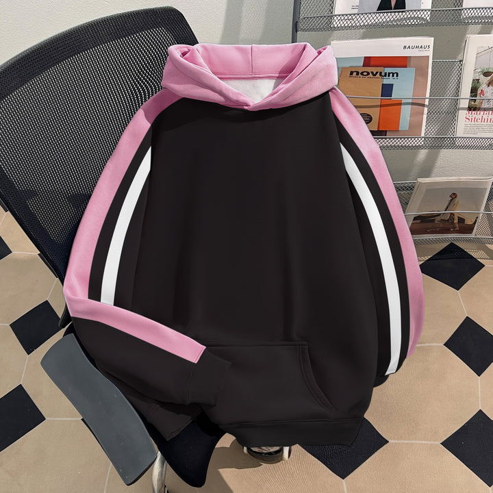 Thin Version-Three-Color Patchwork Hoodie (without drawstrings)